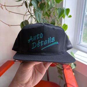 vintage AUTO DETAILS Trucker hat retro font